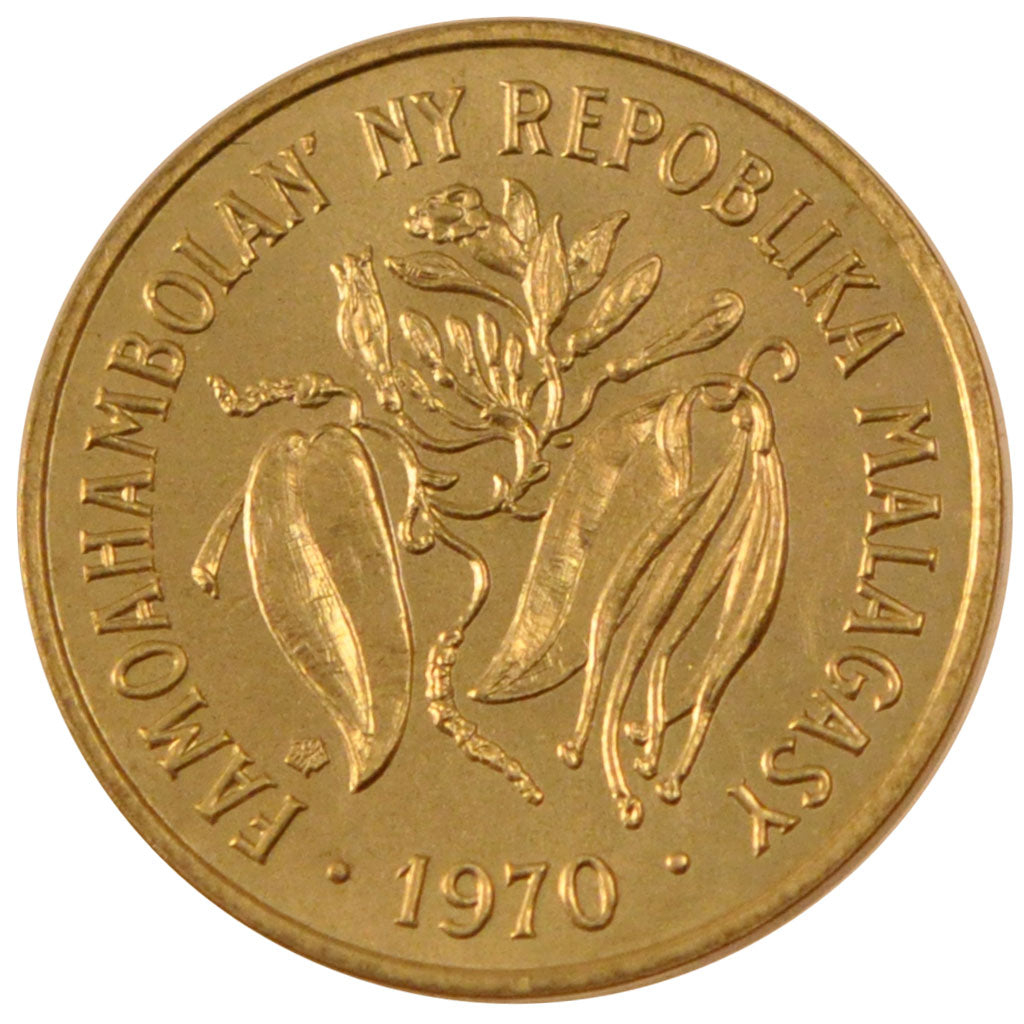 Coin, Madagascar, 2 Francs, 1970, Paris, MS(65-70), Stainless Steel, KM:9