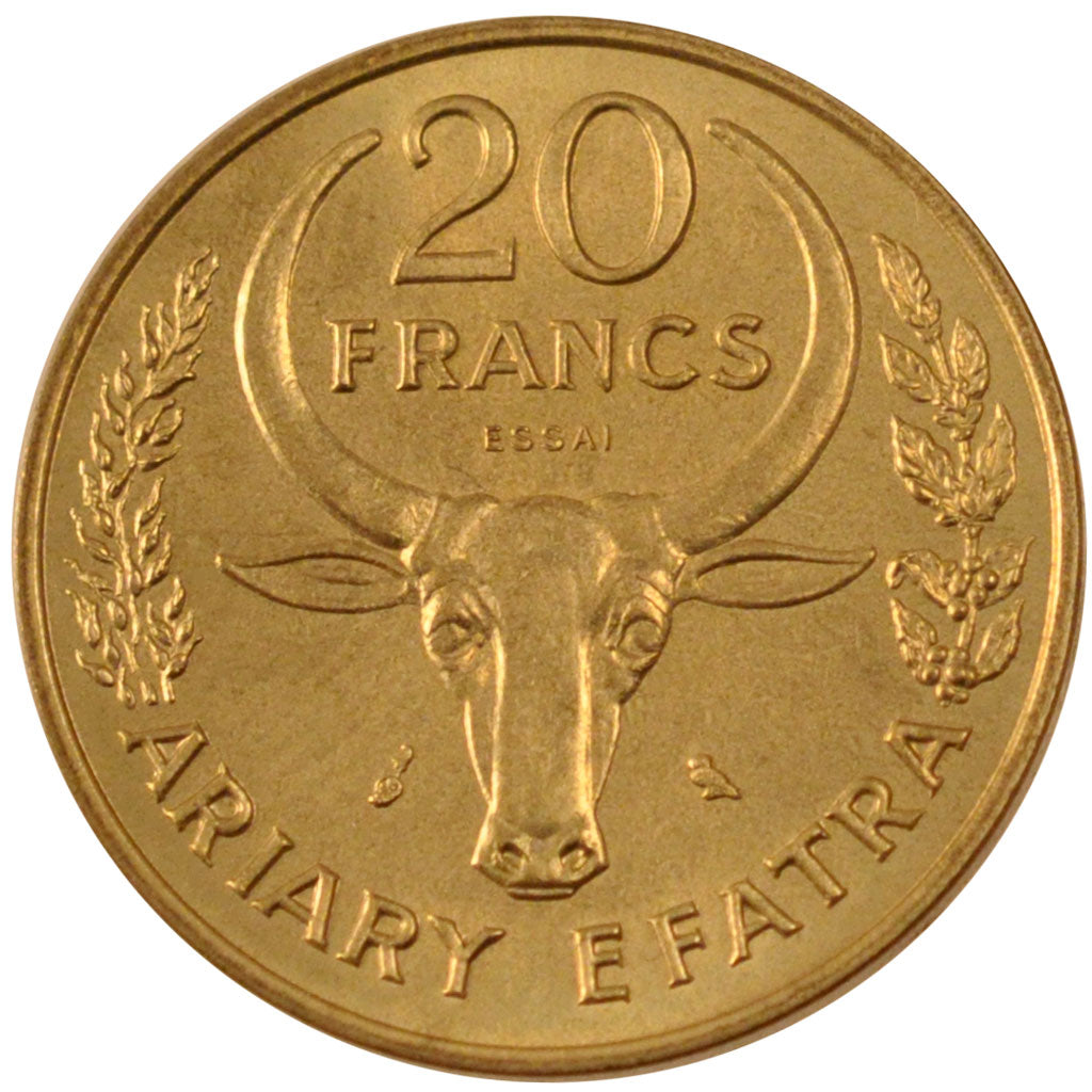 Coin, Madagascar, 5 Francs, Ariary, 1970, Paris, MS(65-70), Stainless Steel