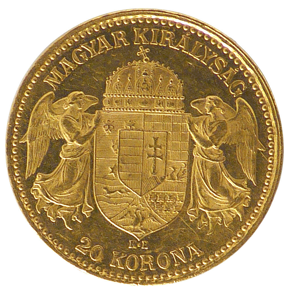 Hungary, 20 Korona, 1897, Kremnitz, KM #486, AU(55-58), Gold, 6.79
