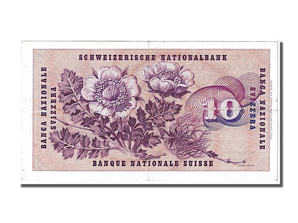Banknote, Switzerland, 10 Franken, 1965, 1965-01-21, AU(55-58)
