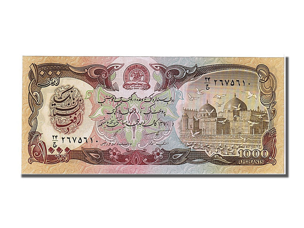 Afghanistan, 1000 Afghanis, 1991, KM #61c, UNC(65-70)
