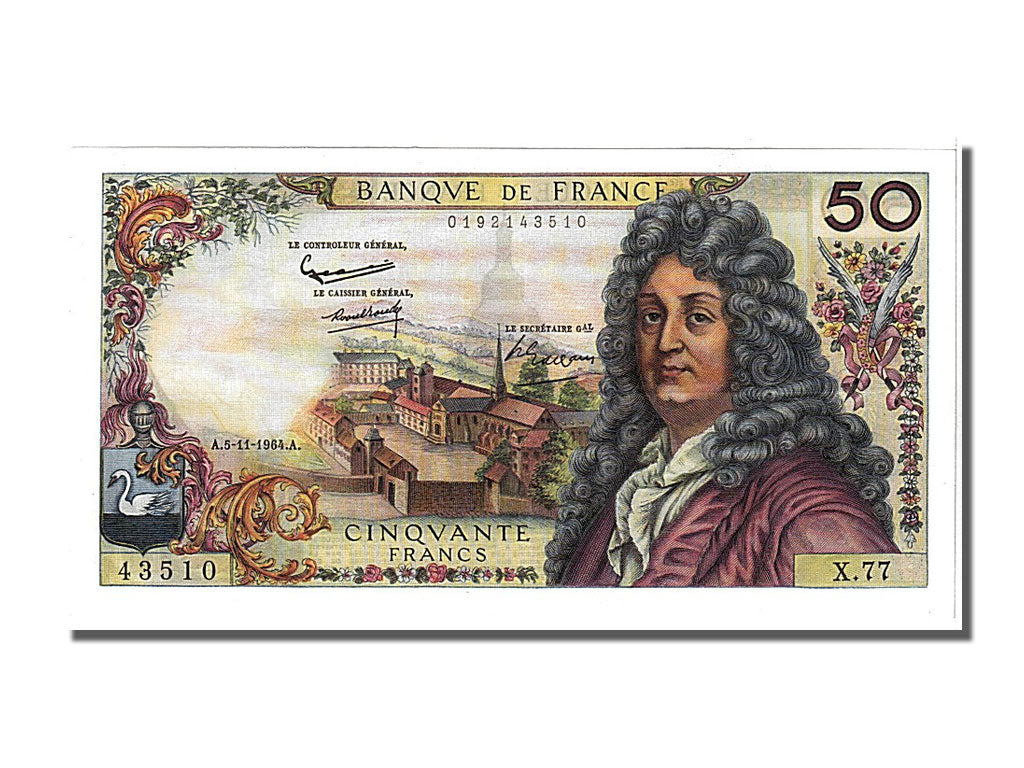 France, 50 Francs, 50 F 1962-1976 ''Racine'', 1964, KM #148a, 1964-11-05,...