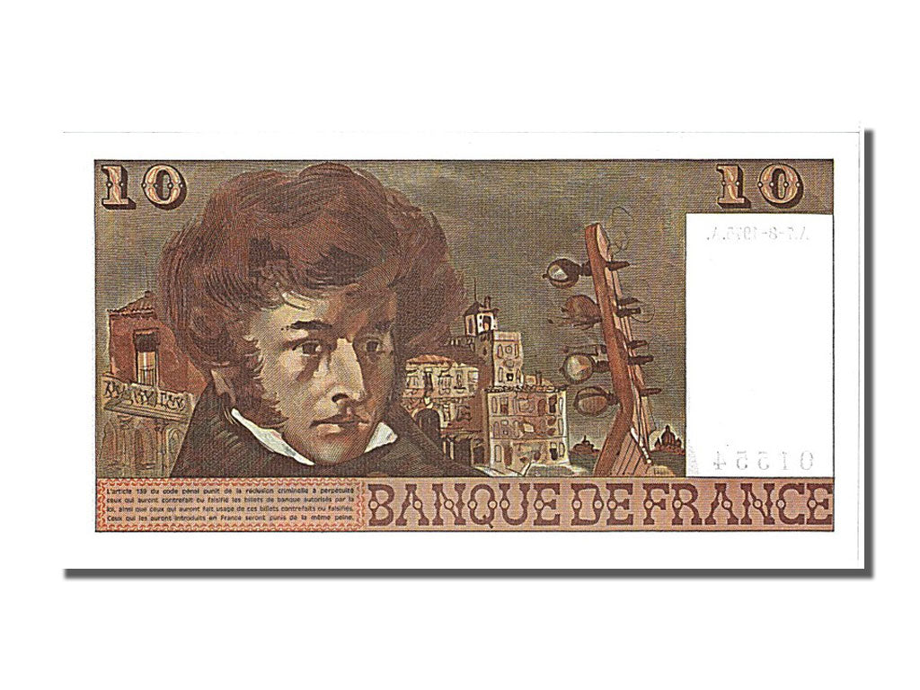 Banknot, Francja, 10 Francs, Berlioz, 1975, 1975-10-07, UNC(65-70)