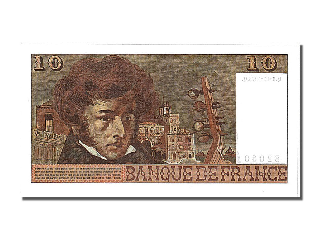 Banknot, Francja, 10 Francs, Berlioz, 1975, 1975-11-06, UNC(65-70)