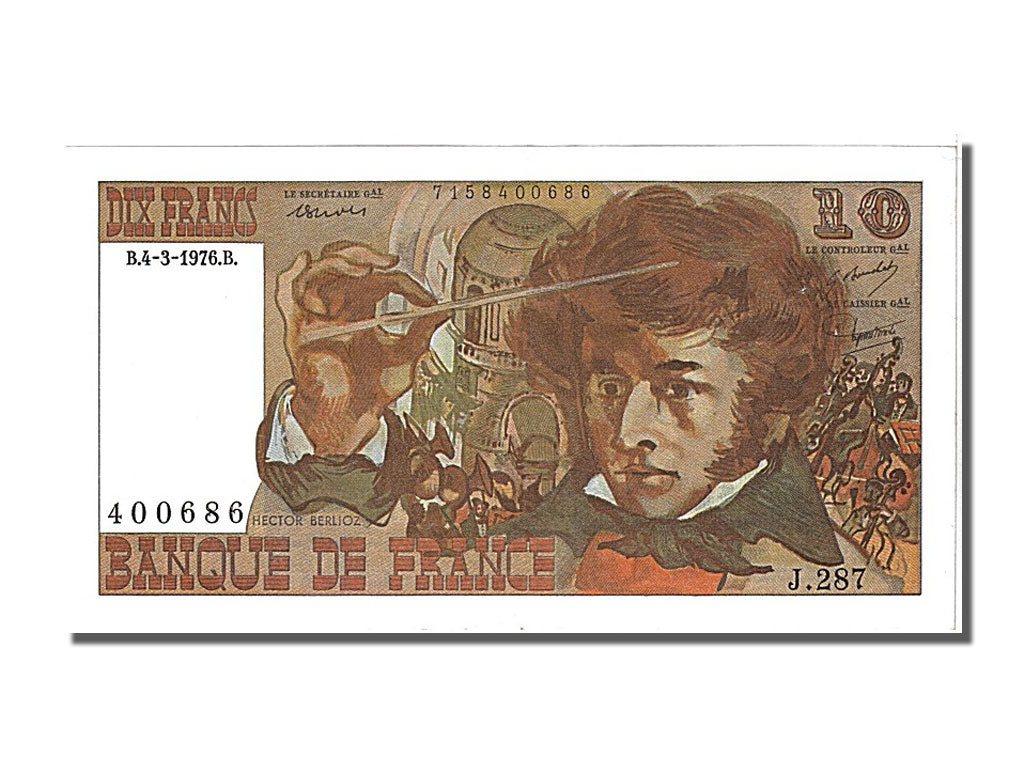 France, 10 Francs, 10 F 1972-1978 ''Berlioz'', 1976, KM #150c, 1976-03-04,...