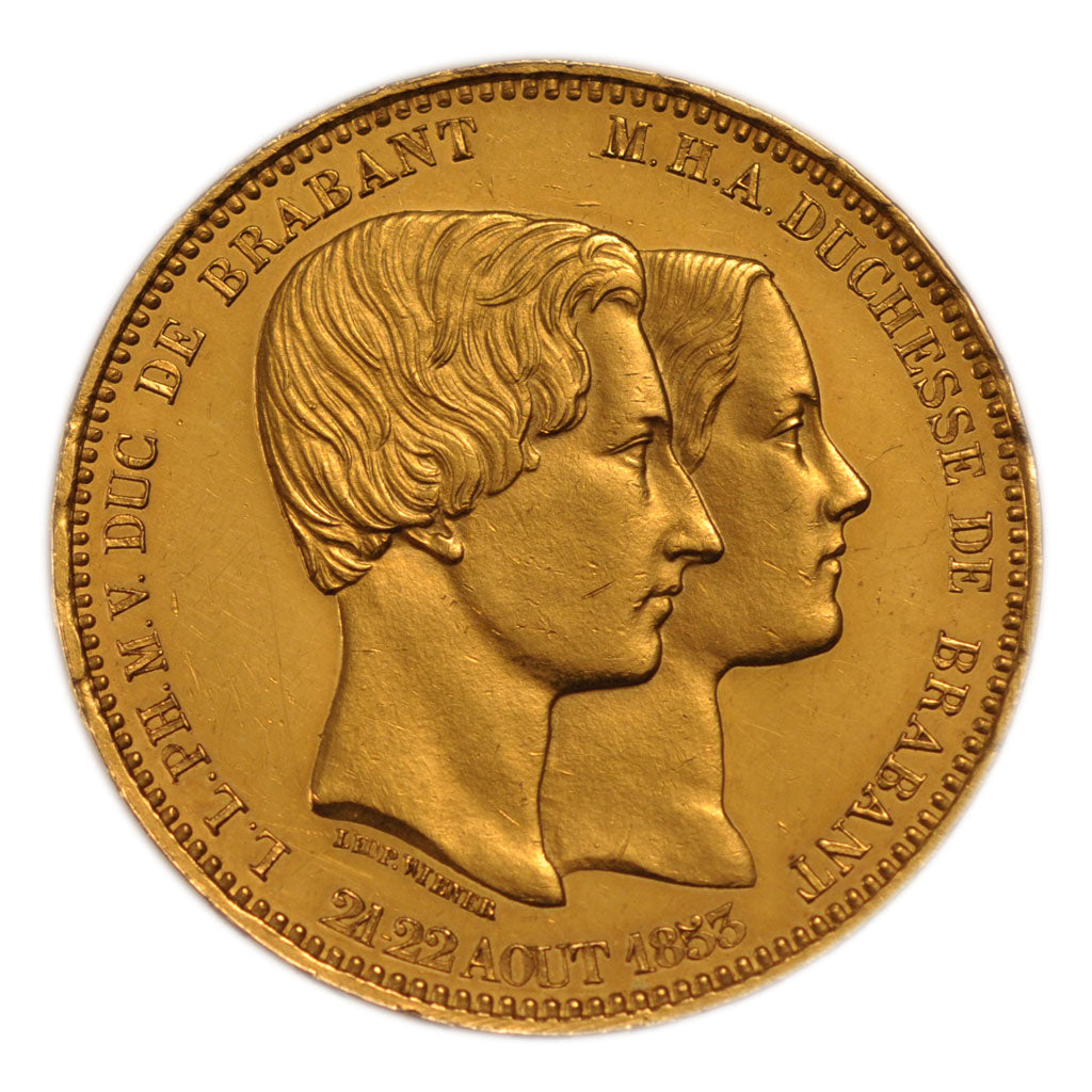 Belgium, 100 Francs, 1853, Brussels, KM #3.1, AU(55-58), Gold, 32.32