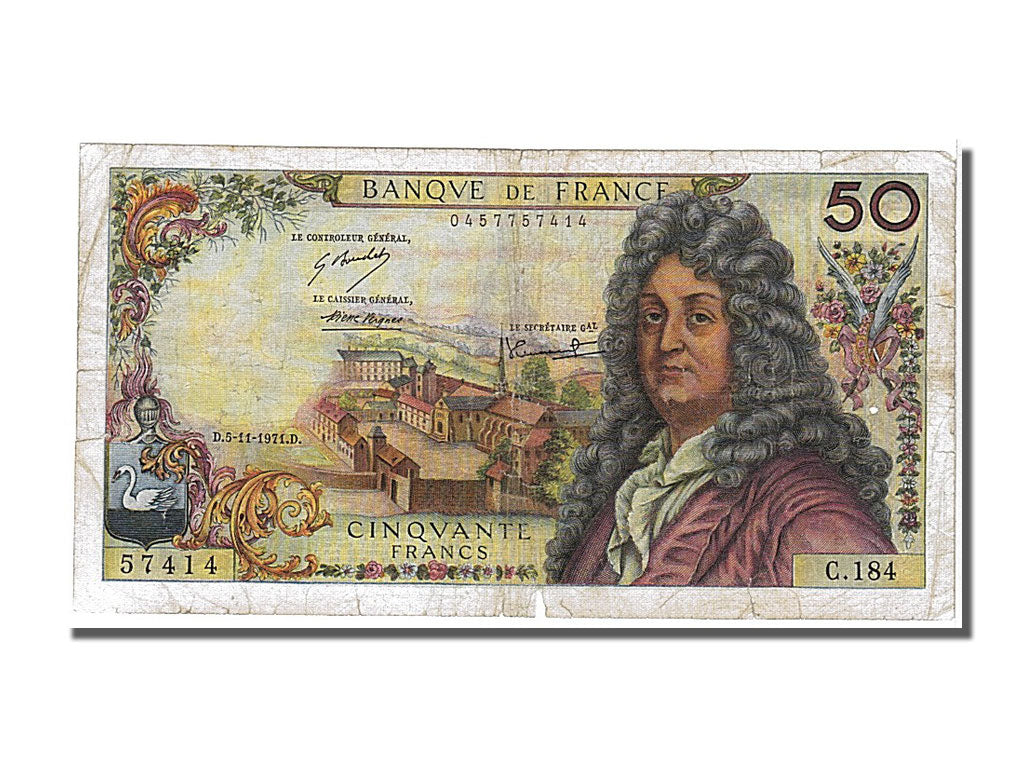 France, 50 Francs, 50 F 1962-1976 ''Racine'', 1971, KM #148d, 1971-11-05,...
