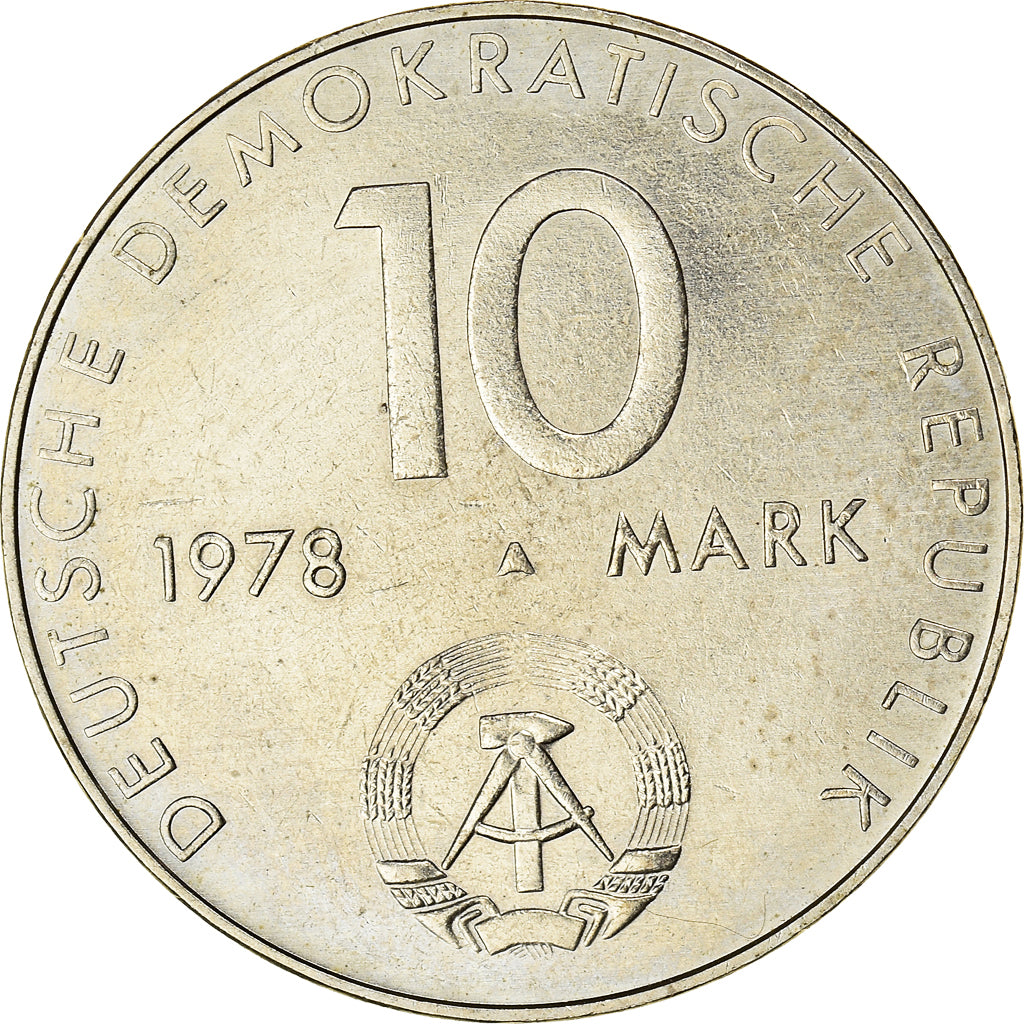 Coin, GERMAN-DEMOCRATIC REPUBLIC, 10 Mark, 1978, Berlin, AU(50-53)