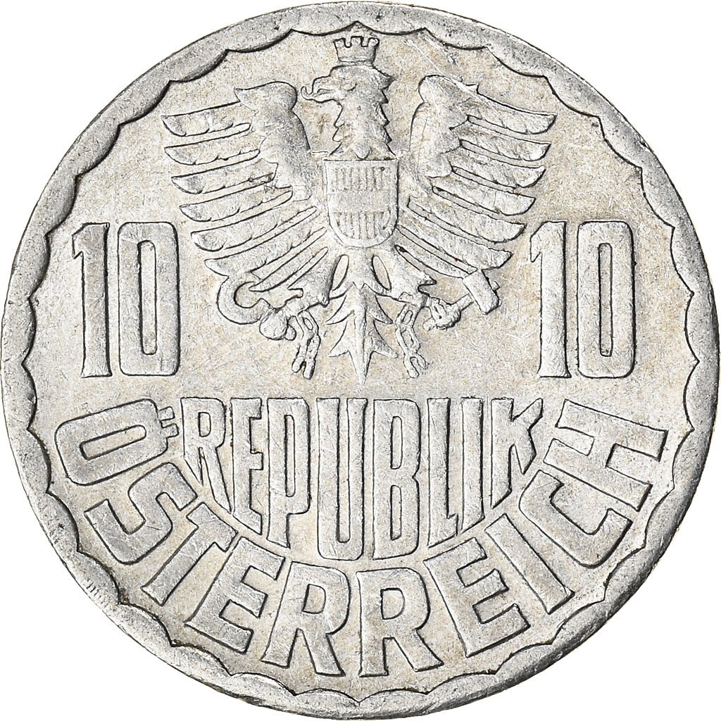 Coin, Austria, 10 Groschen, 1974, Vienna, VF(30-35), Aluminum, KM:2878