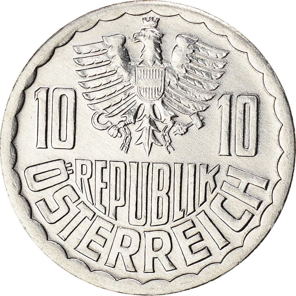 Coin, Austria, 10 Groschen, 1988, Vienna, MS(60-62), Aluminum, KM:2878