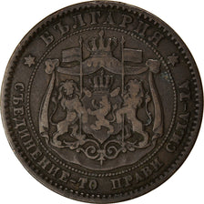 Coin, Bulgaria, Alexander  I, 10 Stotinki, 1881, EF(40-45), Bronze, KM:3