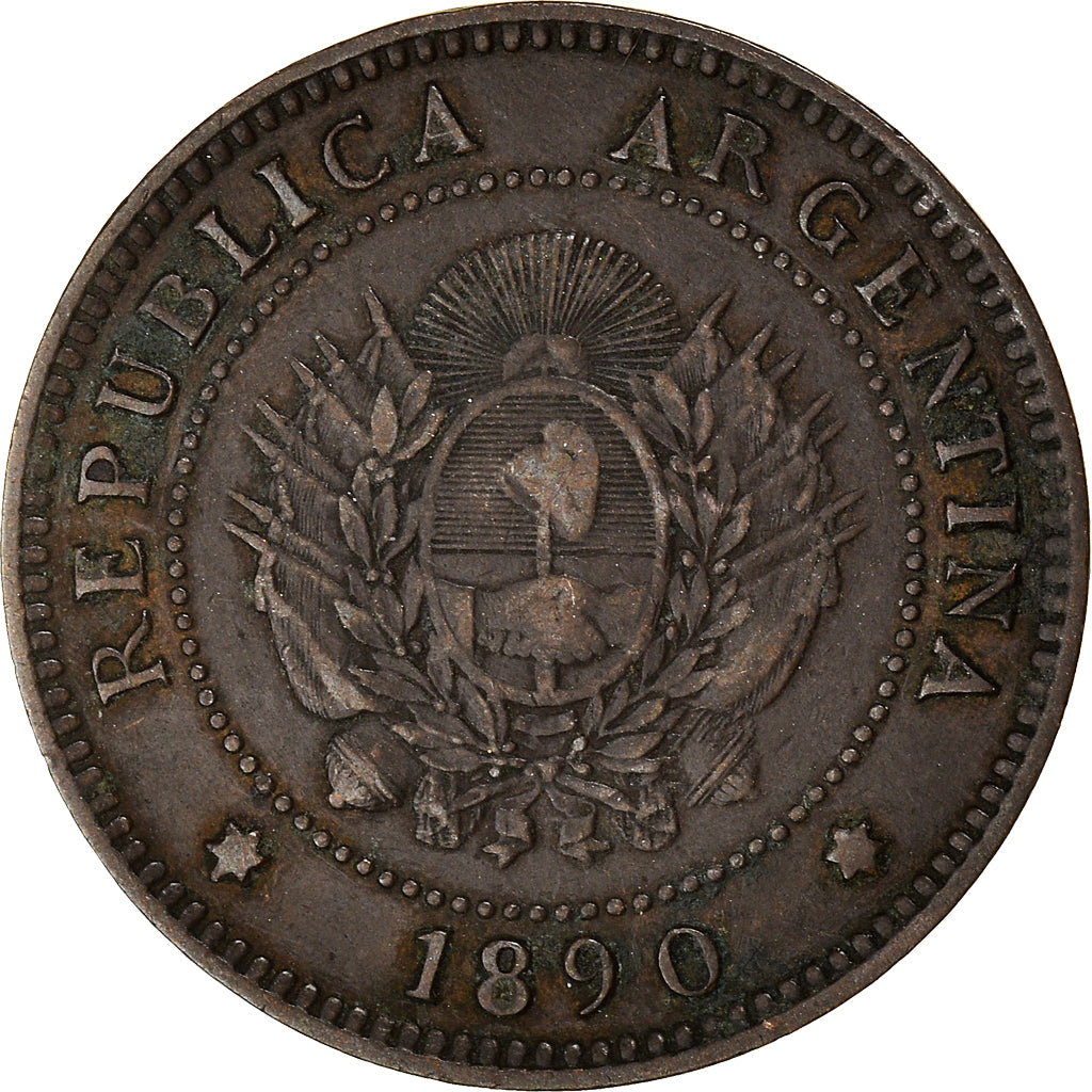 Coin, Argentina, Centavo, 1890, EF(40-45), Bronze, KM:32