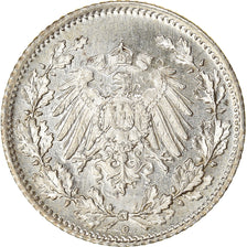 Coin, GERMANY - EMPIRE, 1/2 Mark, 1917, Munich, AU(50-53), Silver, KM:17