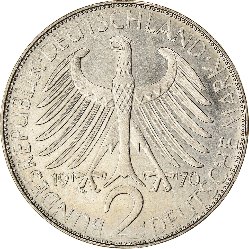 Coin, GERMANY - FEDERAL REPUBLIC, 2 Mark, 1970, Hamburg, AU(50-53)