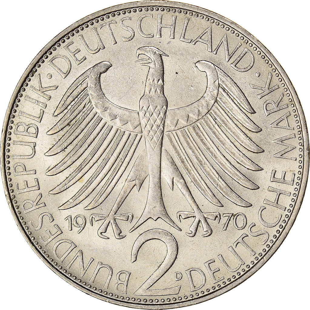 Münze, Bundesrepublik Deutschland, 2 Mark, 1970, Munich, SS+, Kupfer-Nickel
