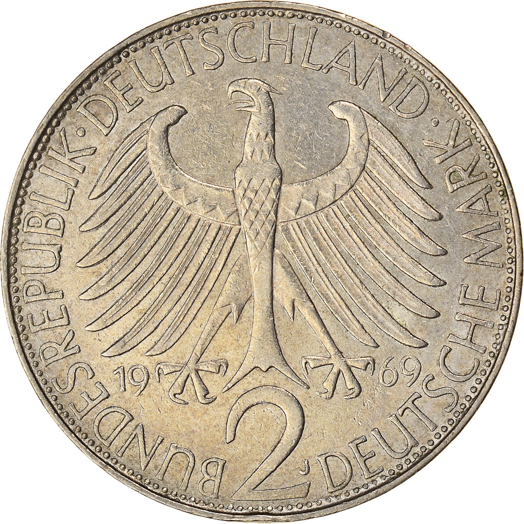 Monnaie, République fédérale allemande, 2 Mark, 1969, Hamburg, TTB