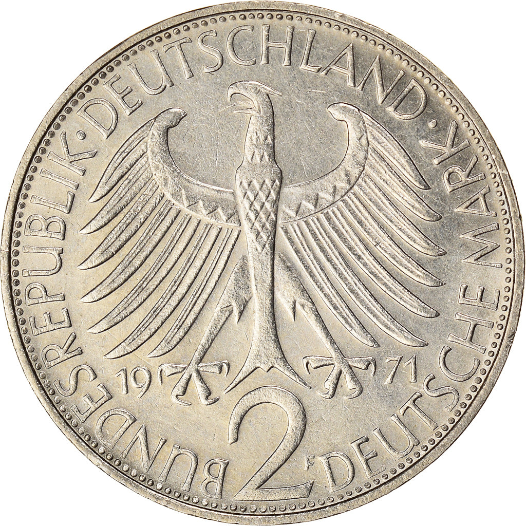 Coin, GERMANY - FEDERAL REPUBLIC, 2 Mark, 1971, Stuttgart, EF(40-45)
