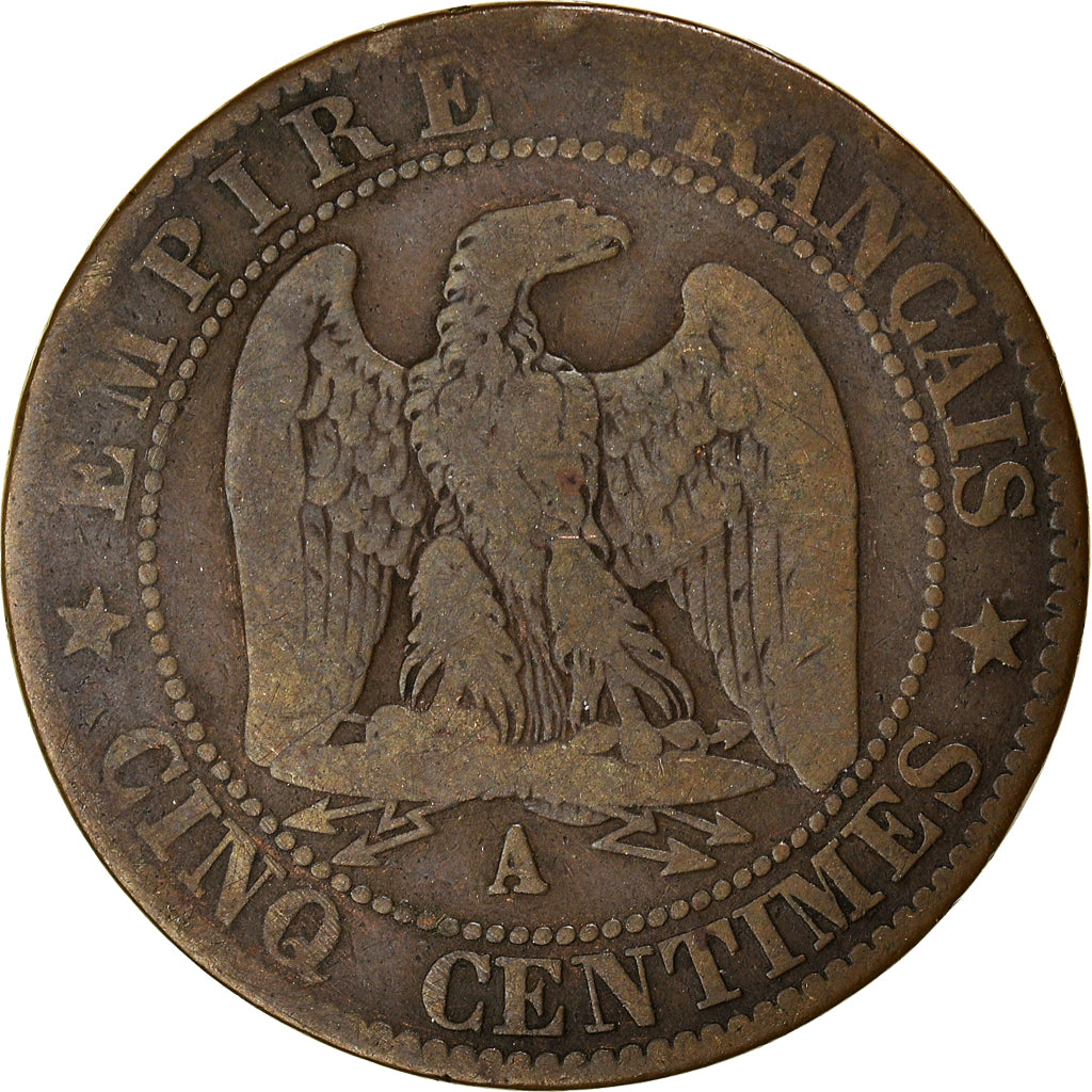 Moneta, Francia, Napoleon III, Napoléon III, 5 Centimes, 1865, Paris, B+