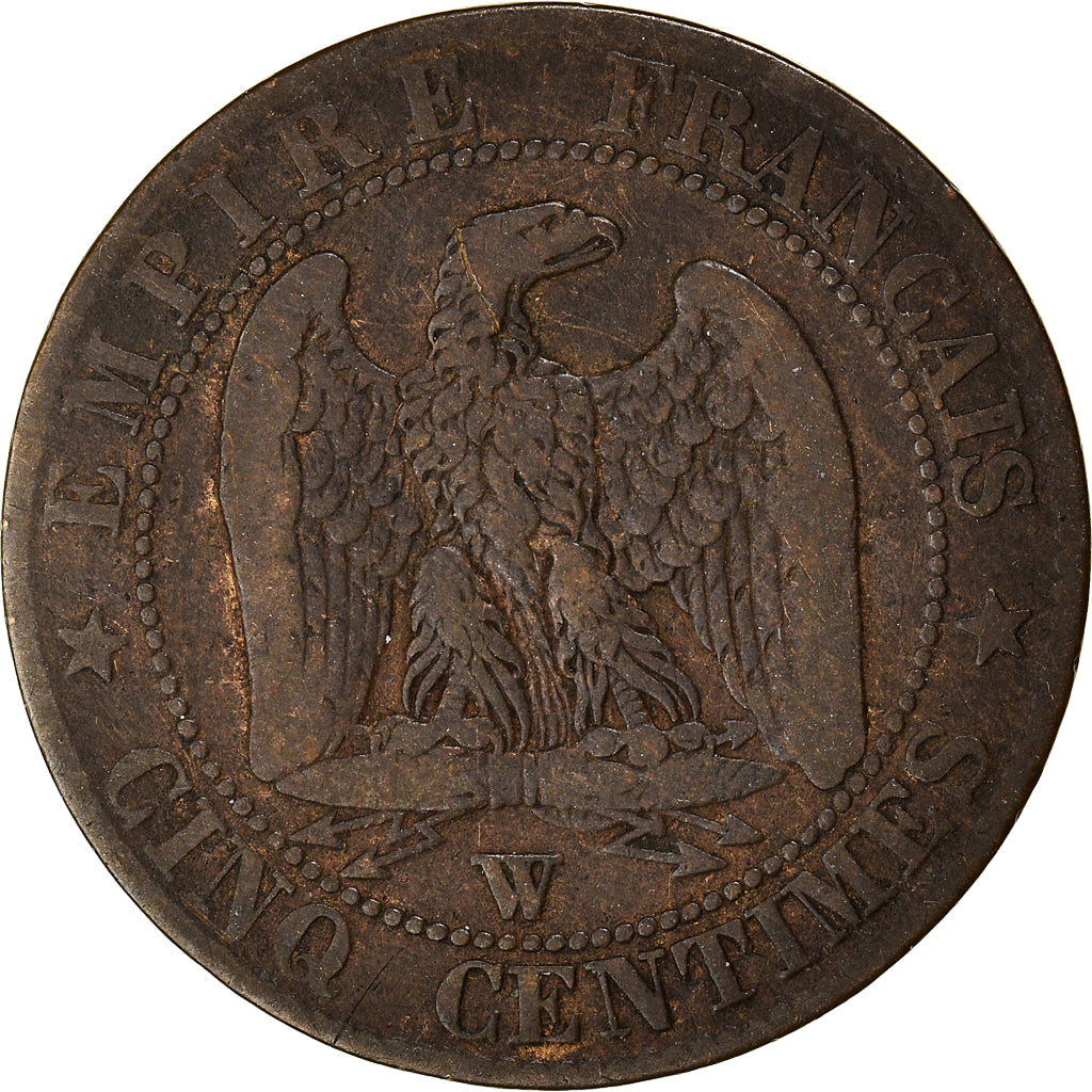 Moneta, Francia, Napoleon III, Napoléon III, 5 Centimes, 1854, Lille, MB