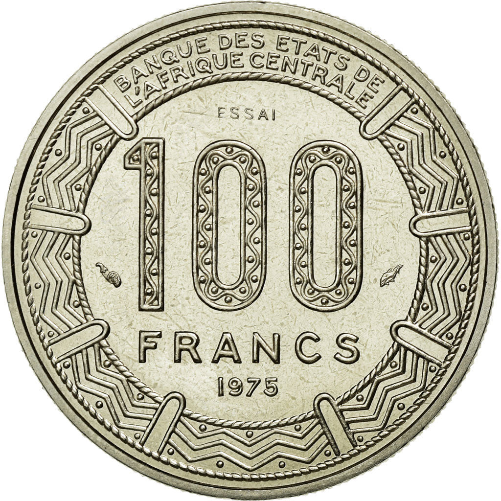 Coin, Chad, 100 Francs, 1975, Paris, MS(65-70), Nickel, KM:E5