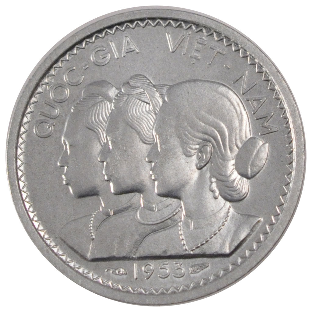 VIET NAM, 10 Su, 1953, Paris, KM #1, MS(65-70), Aluminum, 1.32