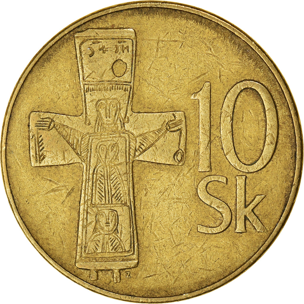 Coin, Slovakia, 10 Koruna, 1993, VF(30-35), Aluminum-Bronze, KM:11