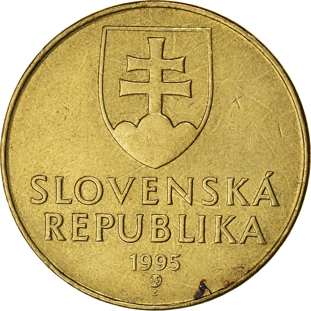 Munten, Slowakije, 10 Koruna, 1995, FR+, Aluminum-Bronze, KM:11