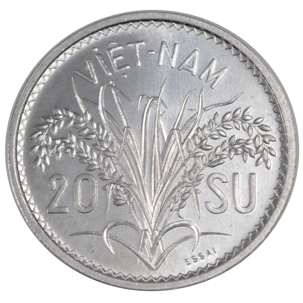 VIET NAM, 20 Su, 1953, Paris, KM #2, MS(65-70), Aluminum, 2.24