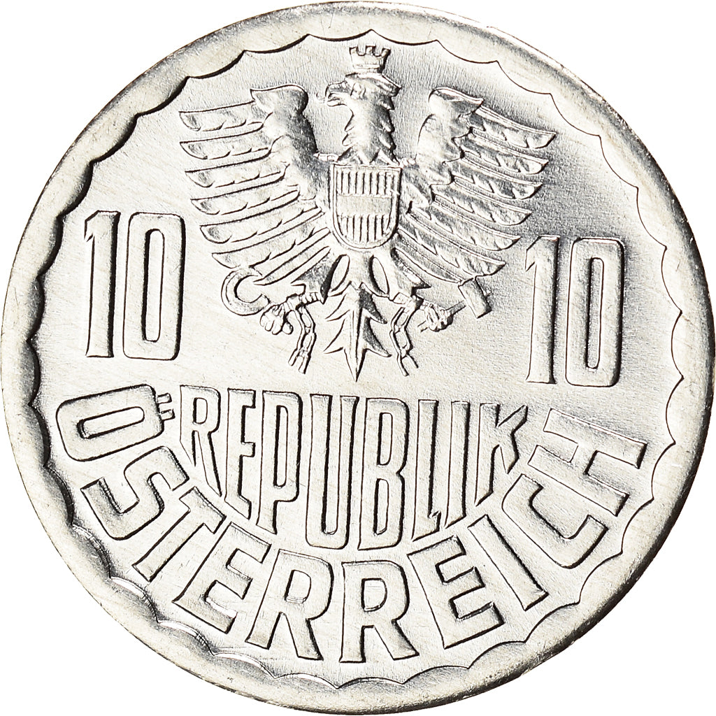 Coin, Austria, 10 Groschen, 1991, Vienna, MS(60-62), Aluminum, KM:2878