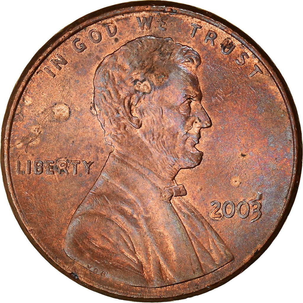 Monnaie, États-Unis, Lincoln Cent, Cent, 2003, U.S. Mint, Philadelphie, TB+