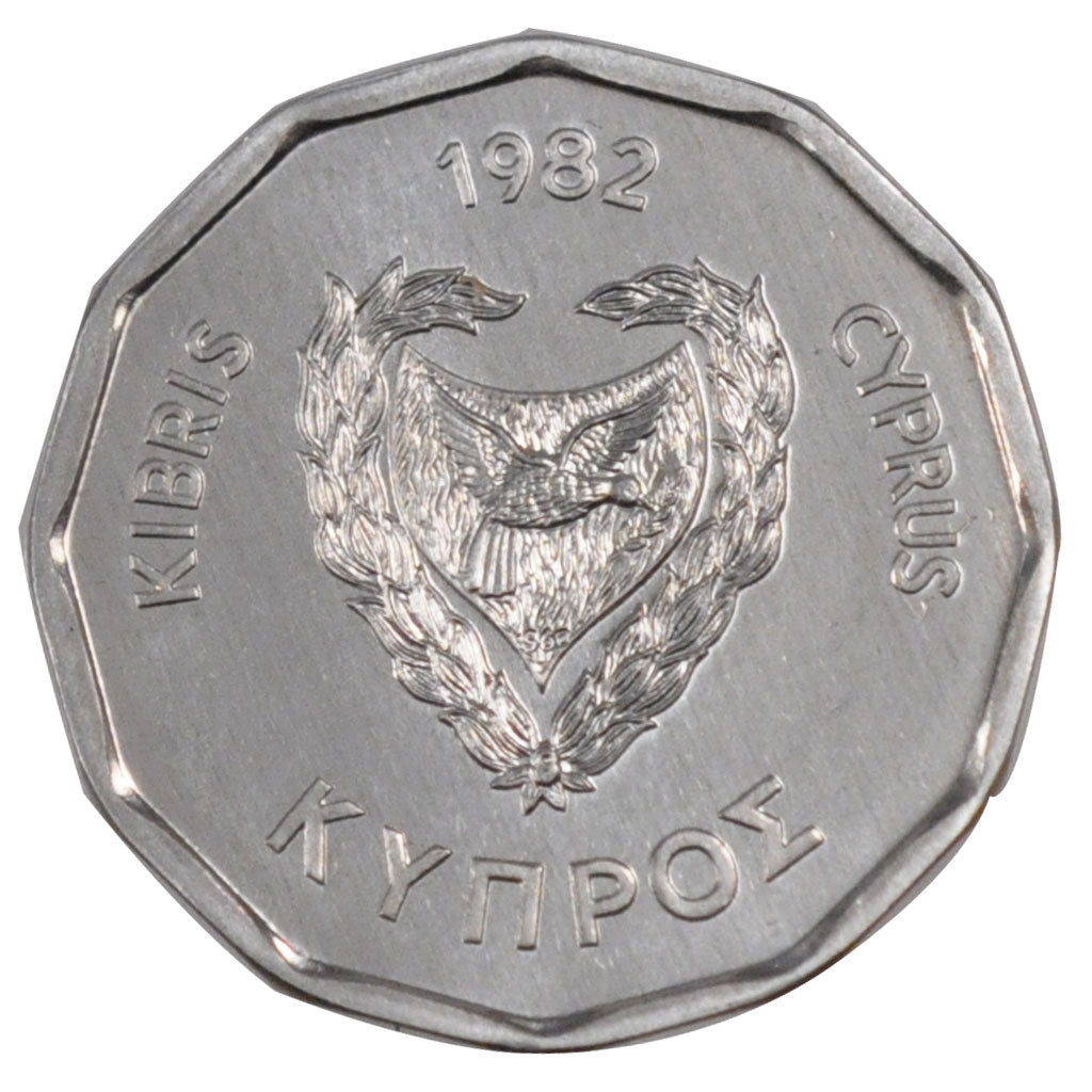 CYPRUS, 5 Mils, 1982, KM #50.2, MS(65-70), Aluminum, 20, 1.25