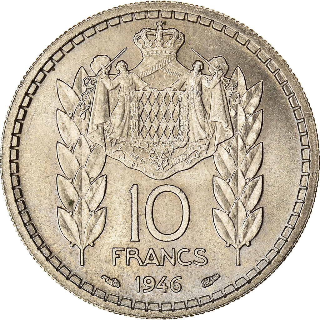 Moneta, Monaco, Louis II, 10 Francs, 1946, Paris, SPL-, Rame-nichel, KM:123