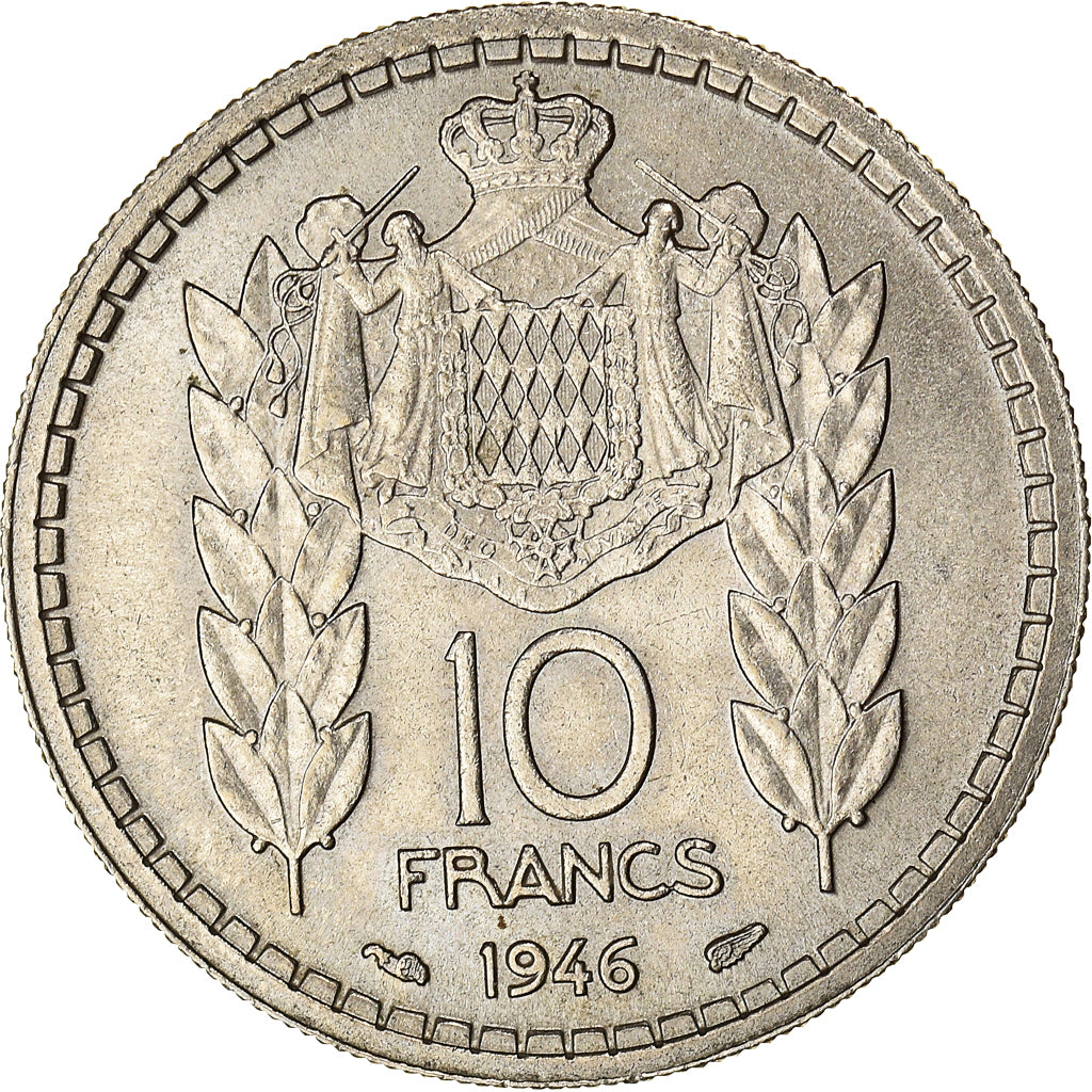 Moneta, Monaco, Louis II, 10 Francs, 1946, Paris, BB+, Rame-nichel, KM:123