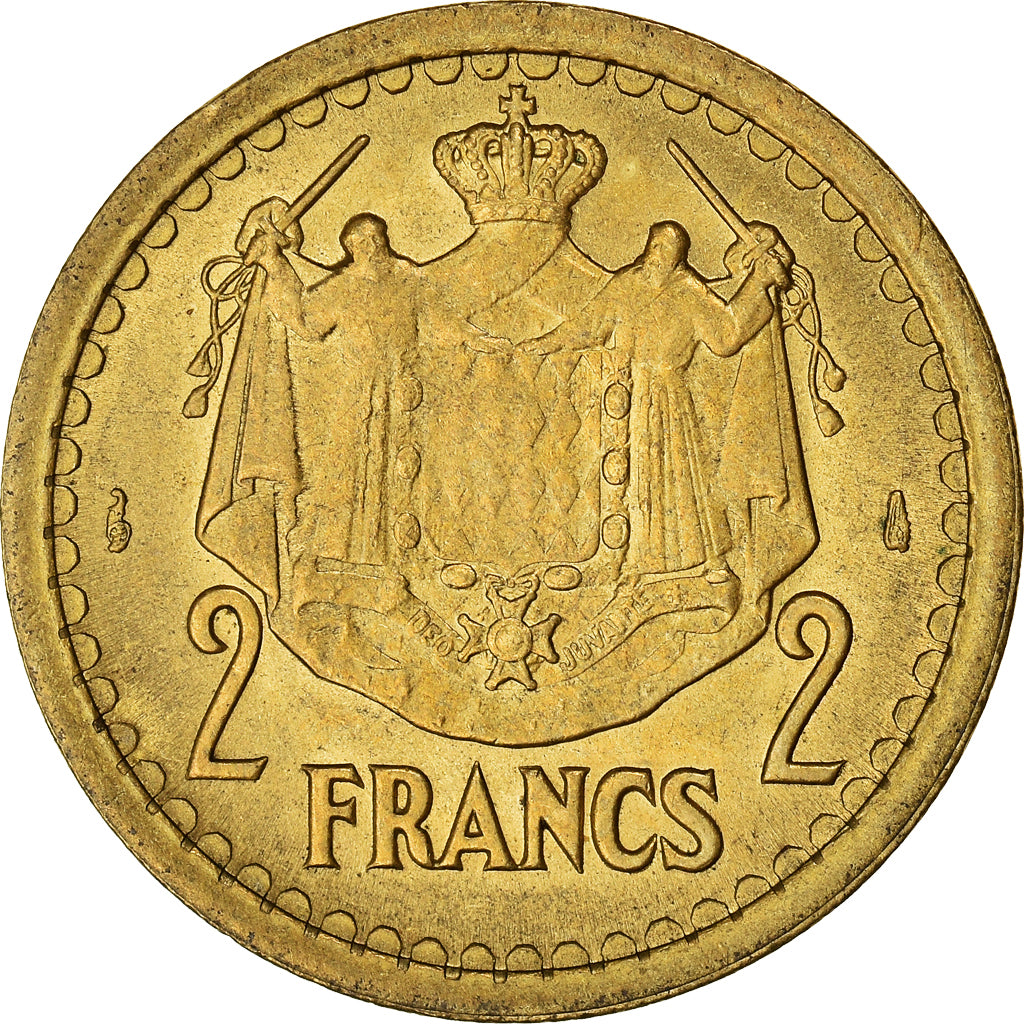Munten, Monaco, 2 Francs, 1943, Paris, ZF+, Cupro-Aluminium, Gadoury:134