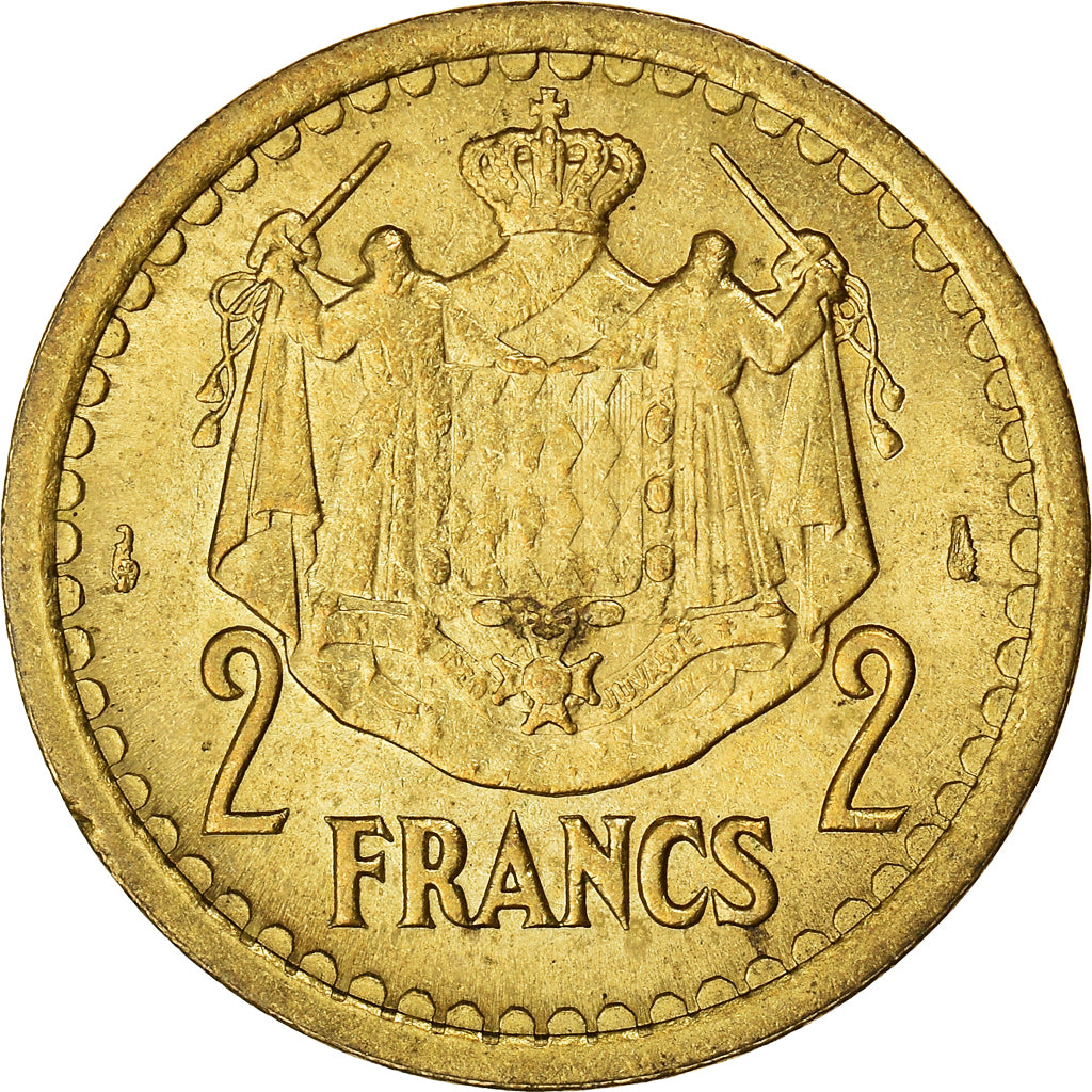 Moneta, Monaco, 2 Francs, 1943, Paris, BB, Rame-alluminio, Gadoury:134