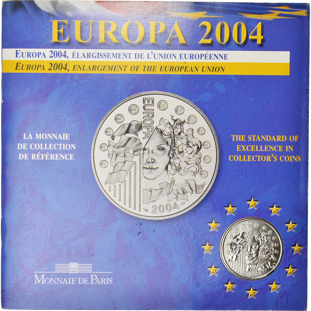 France, 1/4 Euro, 2004, Paris, Élargissement de l'Union.BU, MS(65-70), Silver