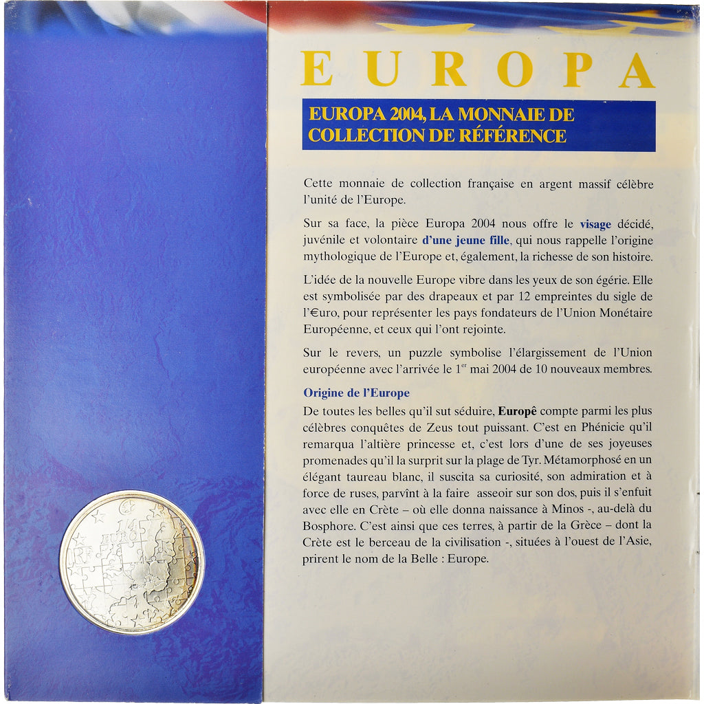 France, 1/4 Euro, 2004, Paris, Élargissement de l'Union.BU, MS(65-70), Silver