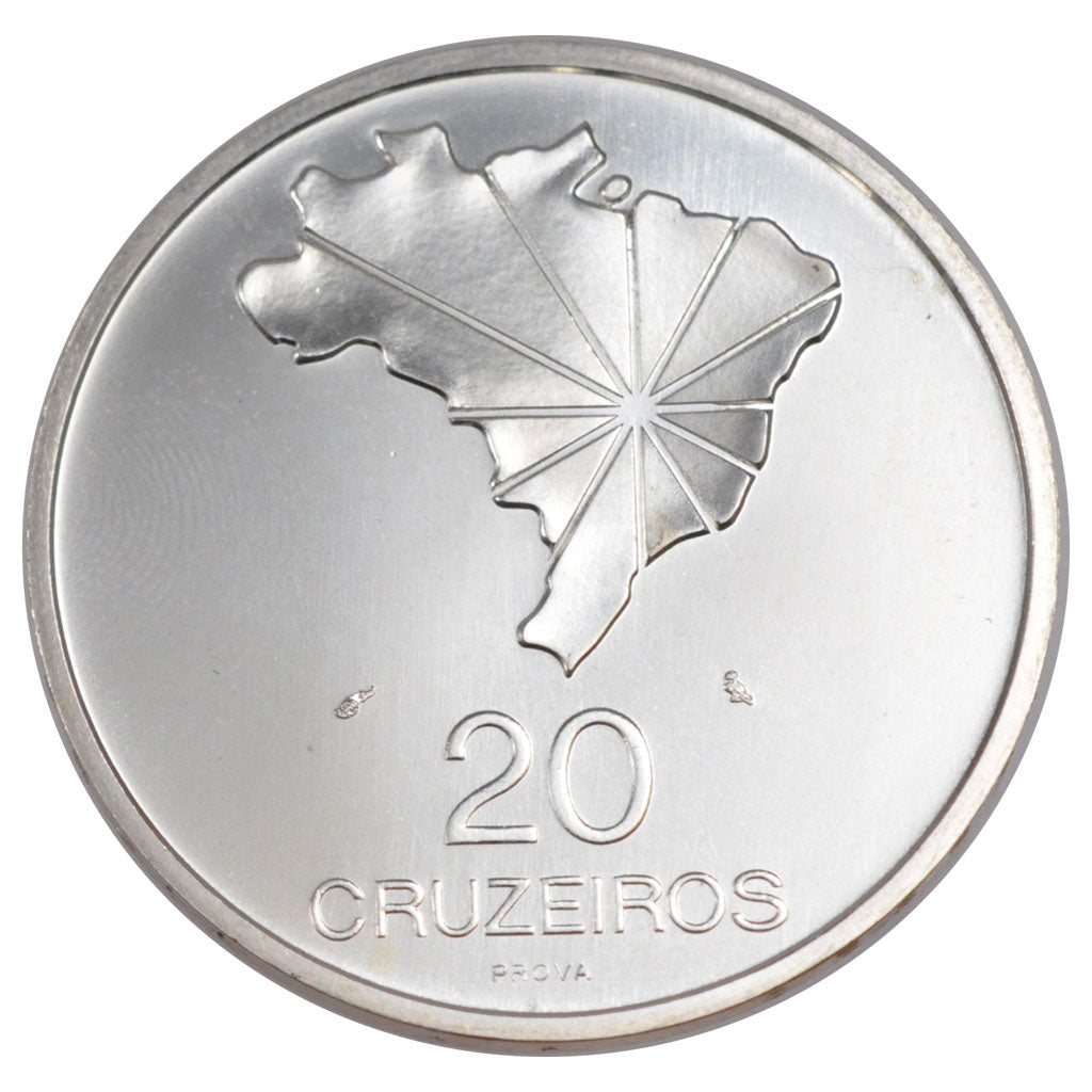 BRAZIL, 20 Cruzeiros, 1972, KM #Pr6, MS(65-70), Silver, 18.05