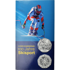 Autriche, 5 Euro, 2005, Vienna, Centennial of Sport Skiing, FDC, Argent, KM:3117
