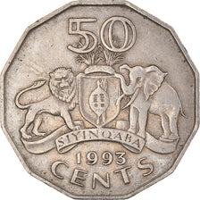 Coin, Swaziland, King Msawati III, 50 Cents, 1993, British Royal Mint