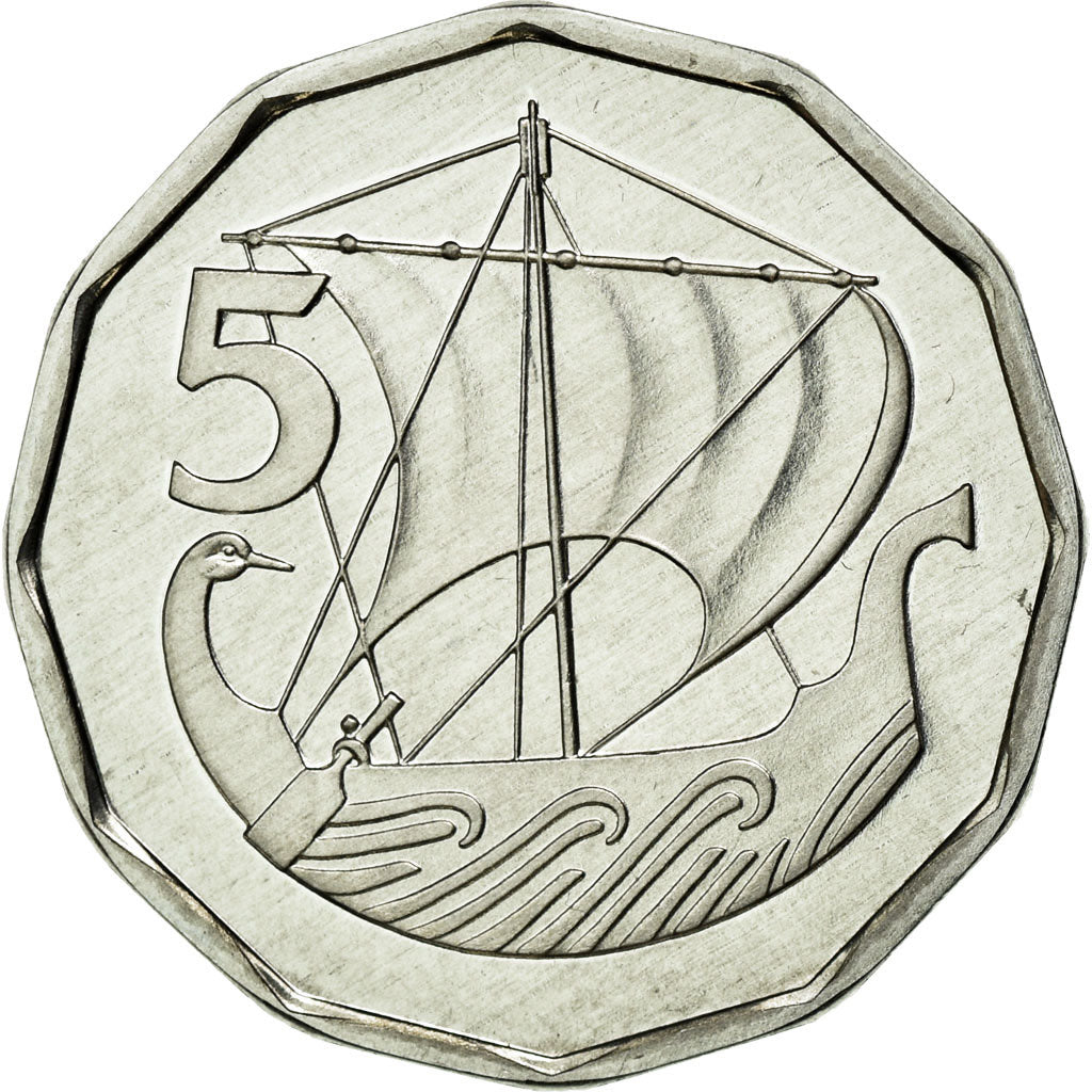 Coin, Cyprus, 5 Mils, 1982, MS(65-70), Aluminum, KM:50.2