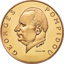 Gabón, 5000 Francs, Georges Pompidou, 1971, Paris, ESSAI, Cobre - aluminio -