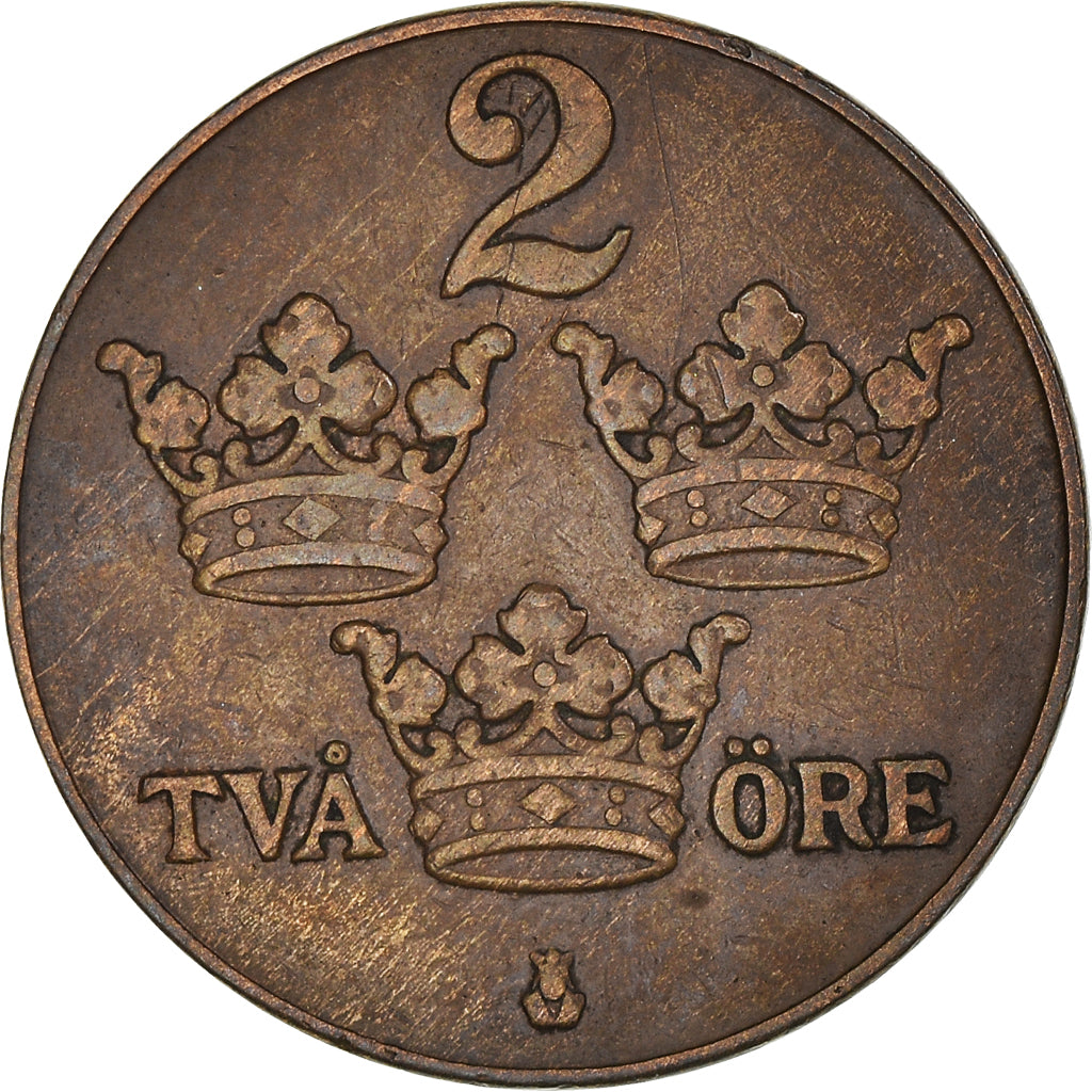 Coin, Sweden, Gustaf V, 2 Öre, 1926, VF(30-35), Bronze, KM:778