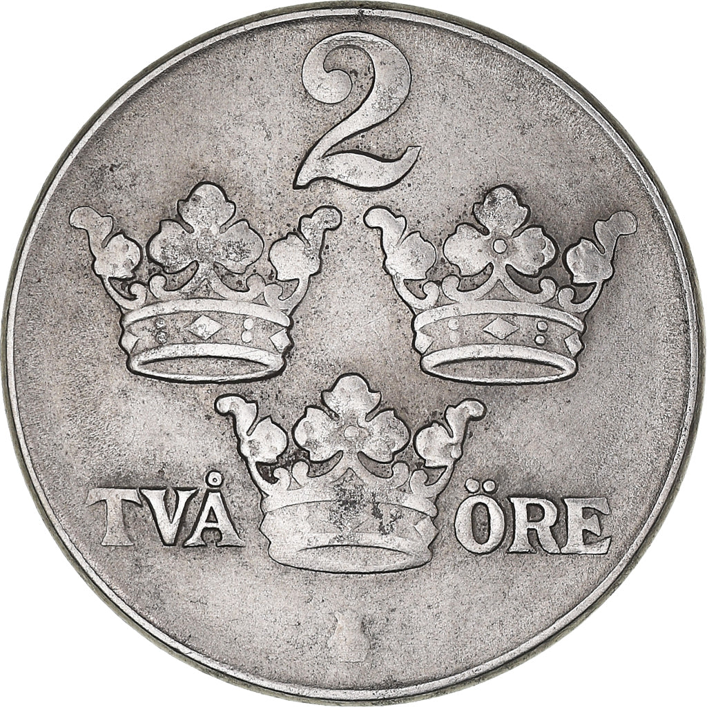 Coin, Sweden, Gustaf V, 2 Öre, 1945, AU(50-53), Iron, KM:811