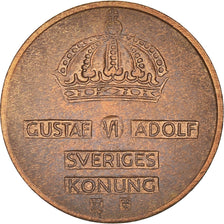 Moneda, Suecia, Gustaf VI, 2 Öre, 1958, MBC+, Bronce, KM:821