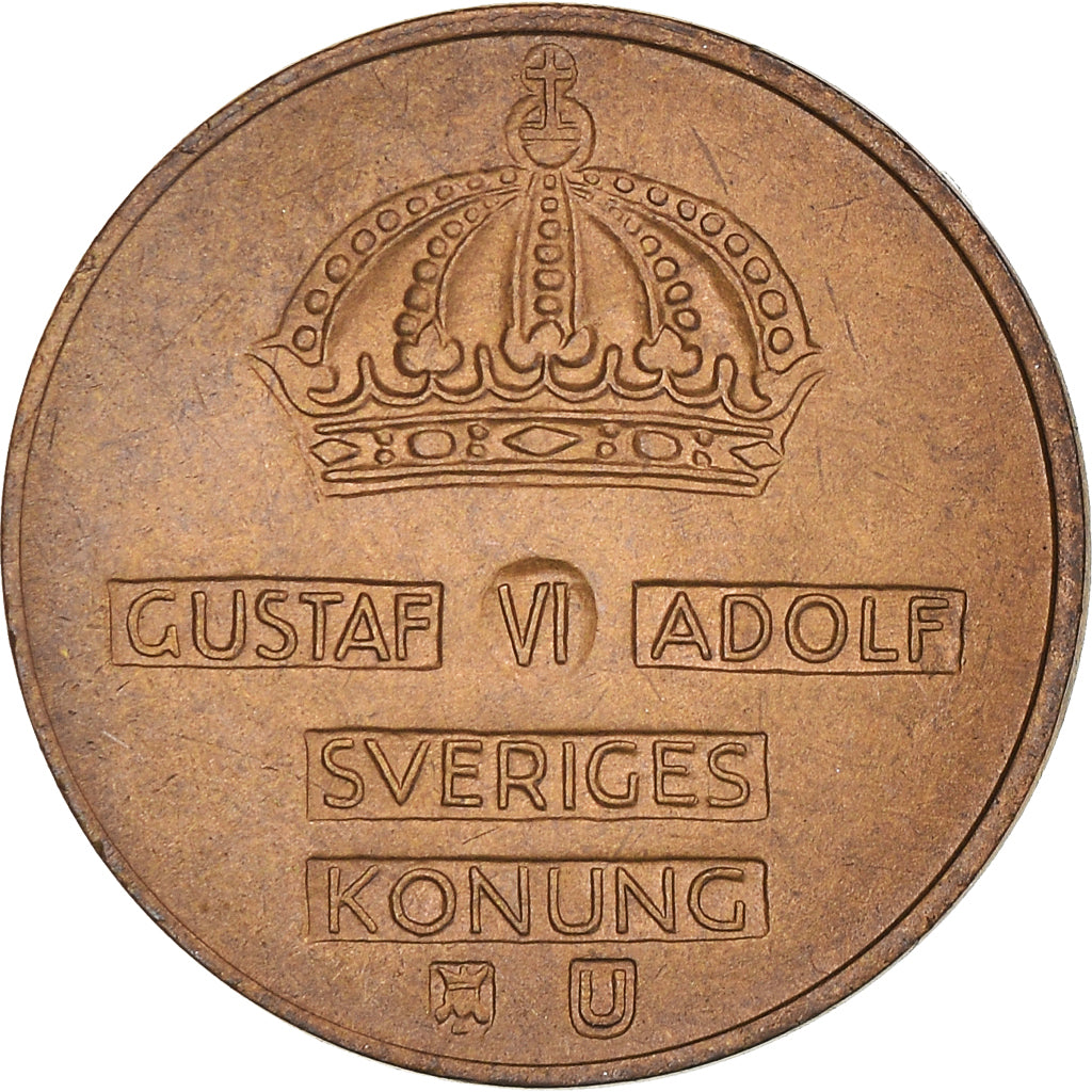 Coin, Sweden, Gustaf VI, 2 Öre, 1971, AU(55-58), Bronze, KM:821