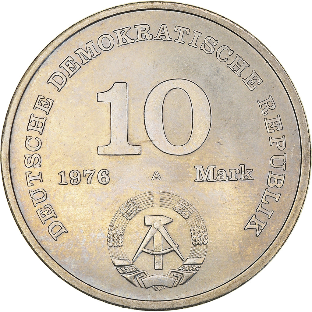 Coin, GERMAN-DEMOCRATIC REPUBLIC, 10 Mark, 1976, Berlin, AU(50-53)