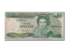 Billete, 5 Dollars, 1986, Estados del Caribe Oriental , MBC+