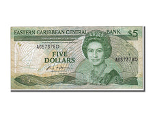 Billet, Etats des caraibes orientales, 5 Dollars, 1986, TTB