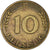 Munten, Federale Duitse Republiek, 10 Pfennig, 1949, Karlsruhe, FR+, Brass Clad